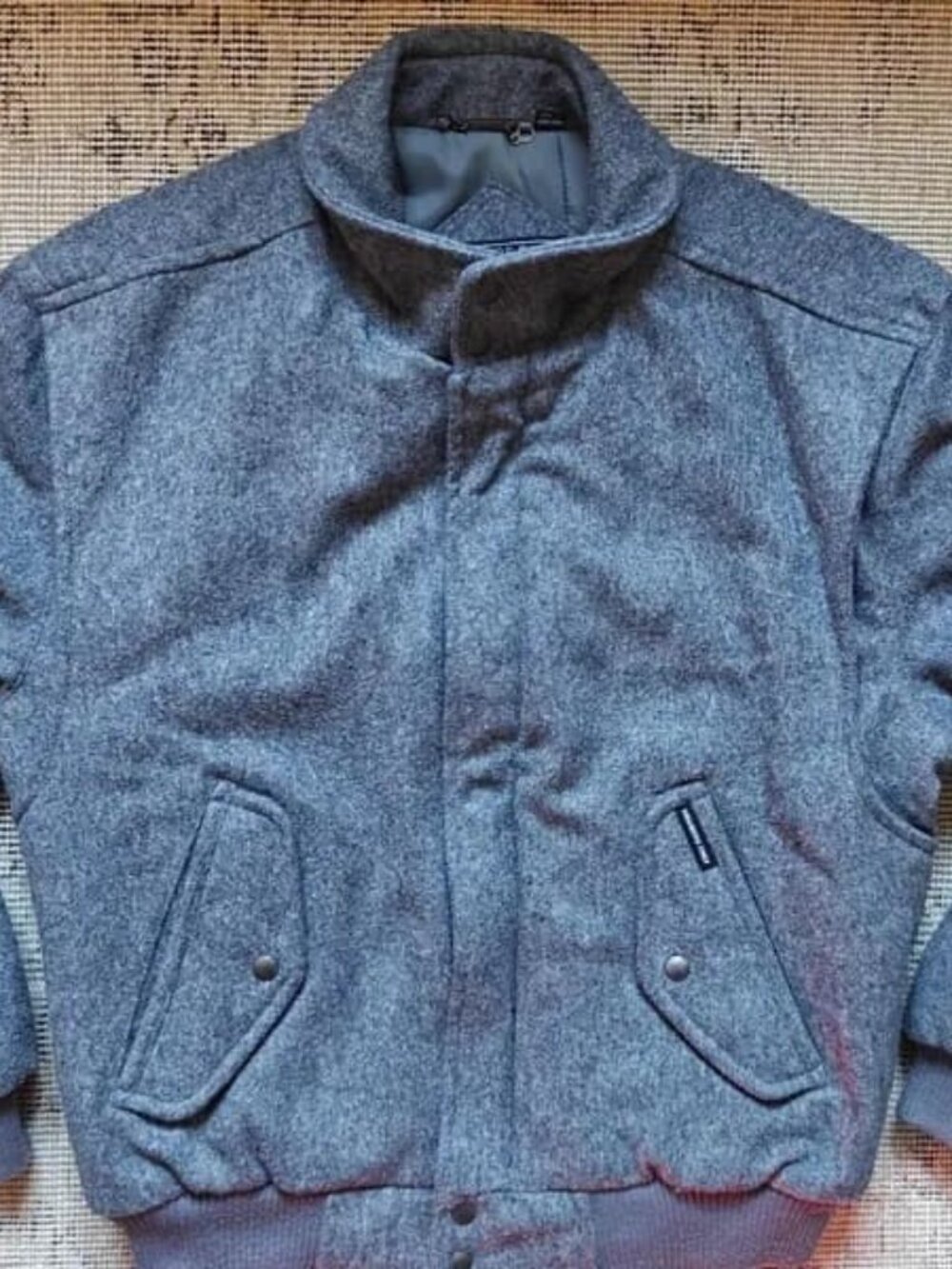 Men's Members Only Gray 100% Wool Bomber Jacket - Size 42